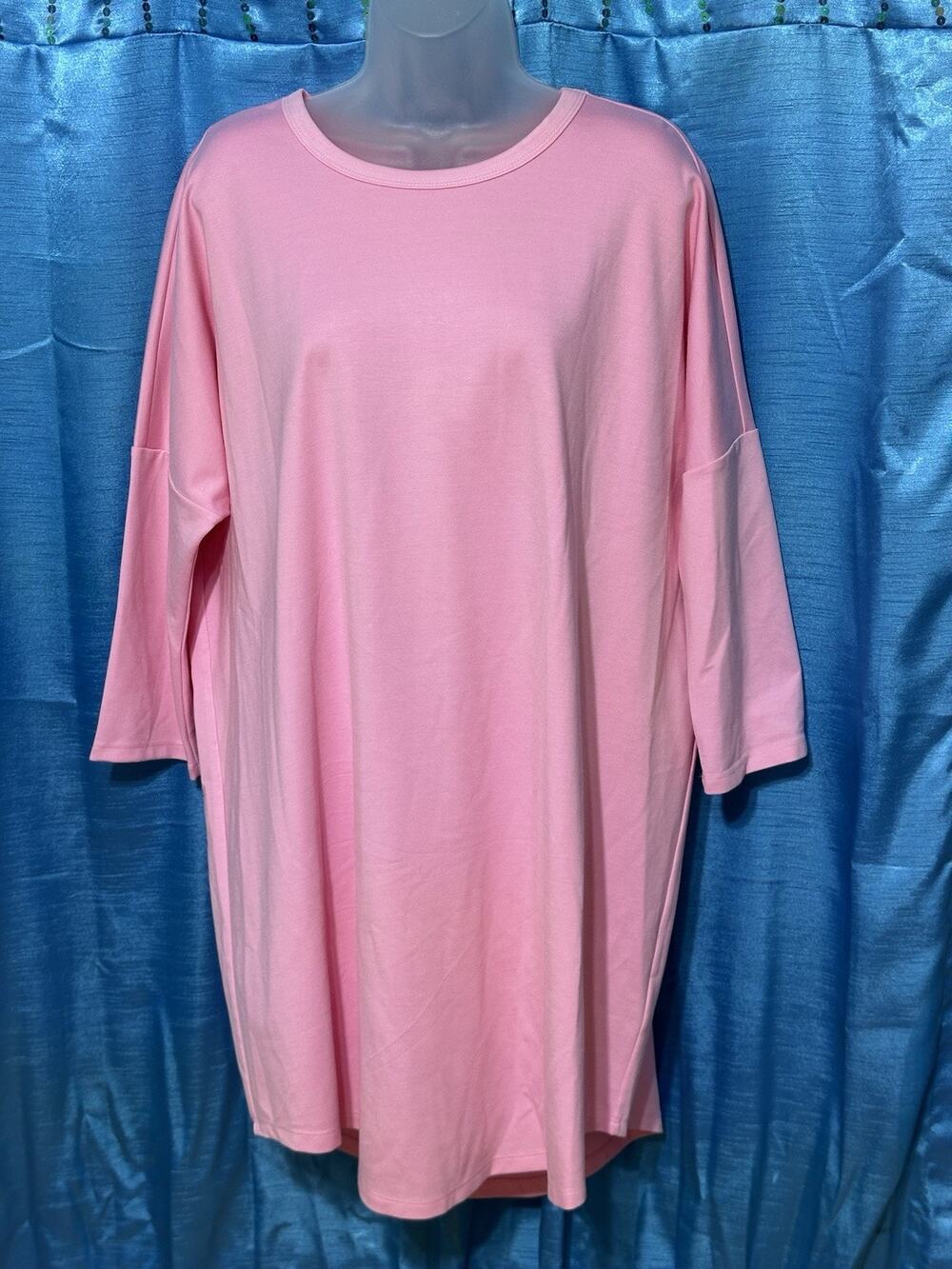 Tuckernuck Pomander Place Sue Dress Sz L XL Pink Slouchy 3/4 Sleeves Tunic